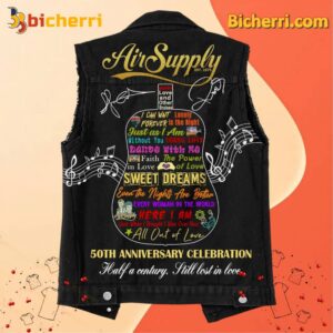 Air Supply 50th Anniversary Celebration Sleeveless Denim Jacket-b z4Y8neH