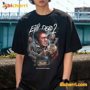 Evil Dead 2 The Cabin Crew Kiss Your Nerves Goodbye Unisex Shirt-b 65y9Mxa