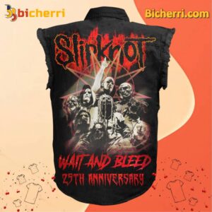 Slipknot Wait And Bleed 25th Anniversary Sleeveless Denim Jacket-b 3c20vYL