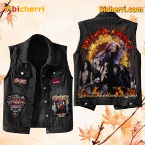 Aerosmith Dream On America Let Freedom Sing Sleeveless Denim Jacket 6SBg8kW