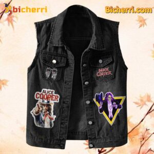 Alice Cooper I Wanna Hurt You Just To Hear You Screaming My Name Sleeveless Denim Jacket-a da6vDl0