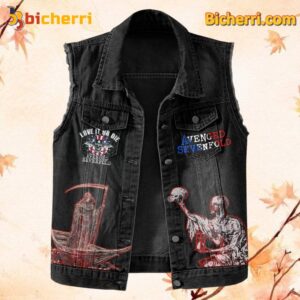 Avenged Sevenfold Red White And Blood Freedom Isn't Silent Sleeveless Denim Jacket-a 0gzGh4E
