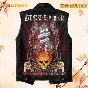 Avenged Sevenfold Red White And Blood Freedom Isn't Silent Sleeveless Denim Jacket-b M7DCbz0