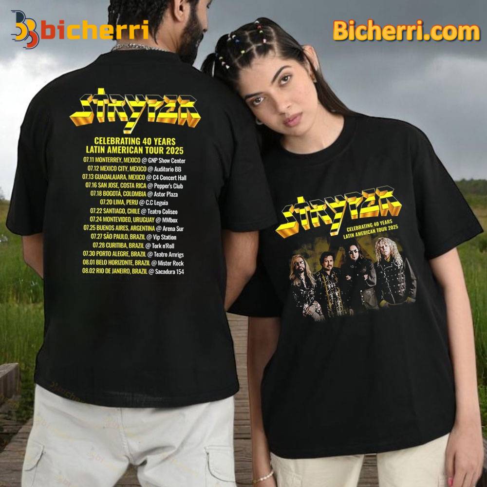 Stryper Celebrating 40 Years Latin American Tour 2025 Unisex Shirt Stryper Celebrating 40 Years Latin American Tour 2025 Unisex Shirt 3aYPqSd